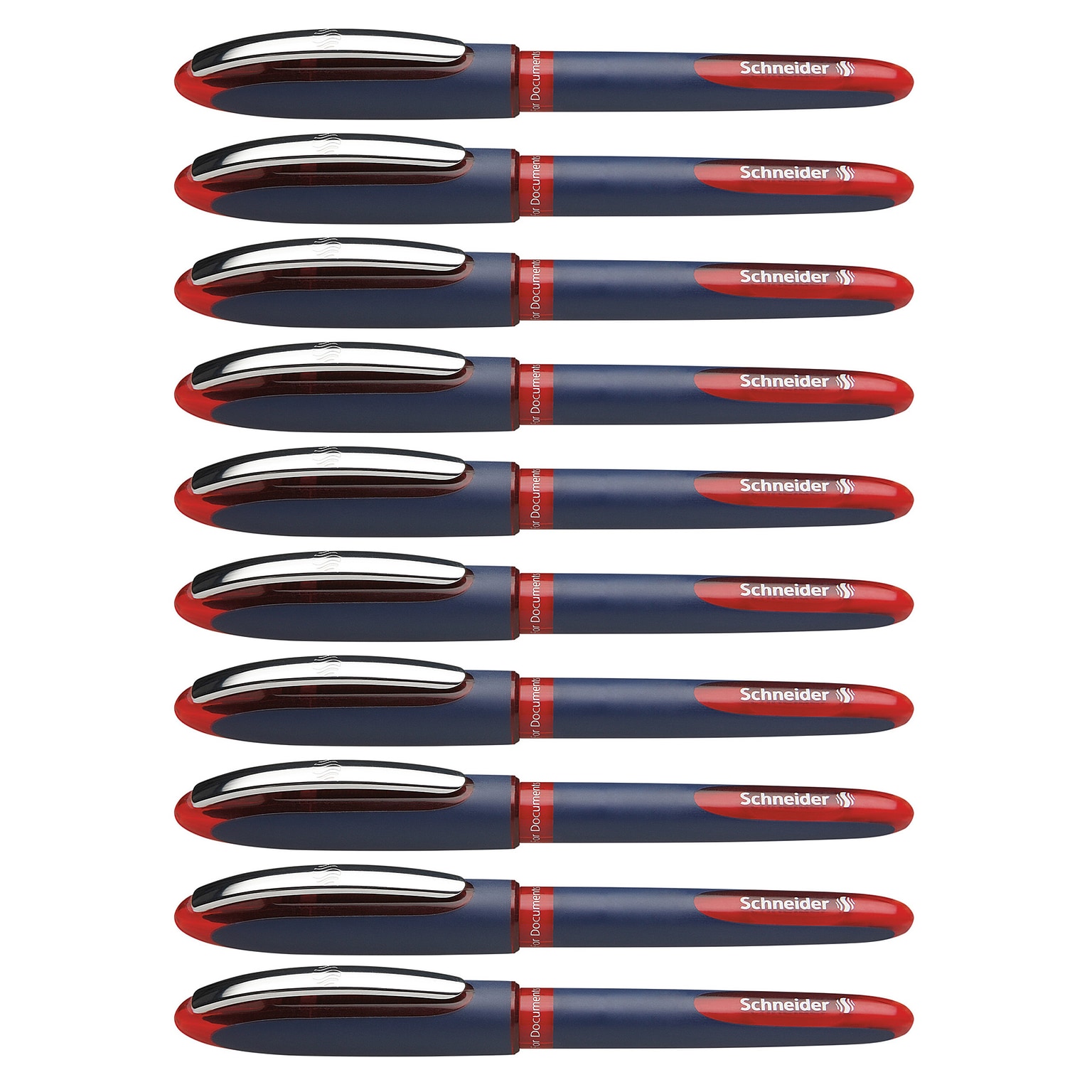 Schneider One Business Rollerball Pens, Red Ink, Pack of 10 (PSY183002-10)