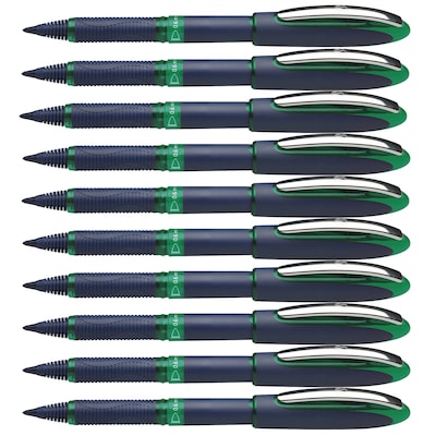 Schneider One Business Rollerball Pens, Green Ink, Pack of 10 (PSY183004-10)