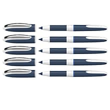 Schneider One Change Refillable Rollerball Pens, Fine Point, Blue Ink, Pack of 5 (PSY183703-5)