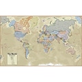 Hemispheres® Boardroom Series World Laminated Wall Map, 38 x 61 (RWPHM03)