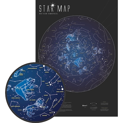 Maps International 33 x 23 Glow in the Dark Star Map (RWPMI03)