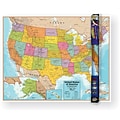 Hemispheres® United States Wall Chart with Interactive App, Laminated, 32 x 40.5 (RWPWC06)