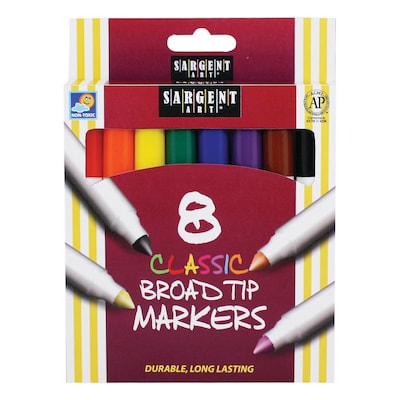 Sargent Art Classic Markers, Broad Tip, 8 Colors/Pack, 12 Packs (SAR221530-12)