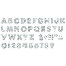 TREND 4 Casual Uppercase Ready Letters®, Silver Sparkle, 71 Per Pack, 3 Packs (T-1613-3)