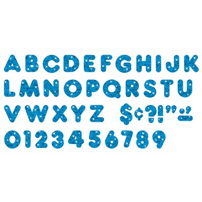 TREND 4 Casual Uppercase Ready Letters®, Blue Sparkle, 71 Per Pack, 3 Packs (T-1617-3)