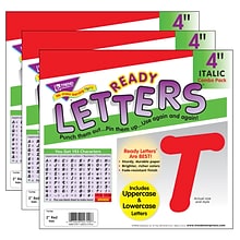 TREND 4 Italic Combo Ready Letters, Red, 193/Pack, 3 Packs (T-2700-3)