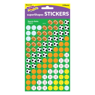 TREND Sports Balls superShapes Stickers, 800 Per Pack, 12 Packs (T-46074-12)