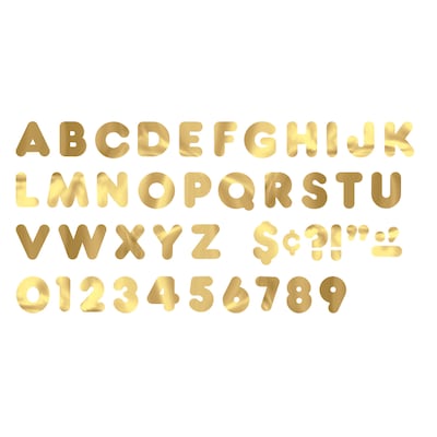 TREND 4 Casual Uppercase Ready Letters, Gold, 71/Pack, 3 Packs (T-479-3)
