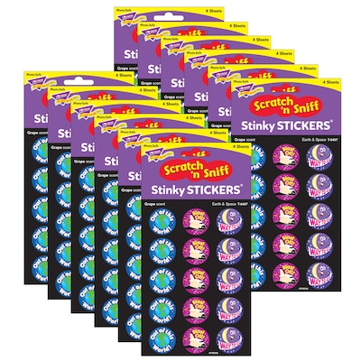 TREND Earth & Space/Grape Stinky Stickers®, 60 Per Pack, 12 Packs (T-6407-12)