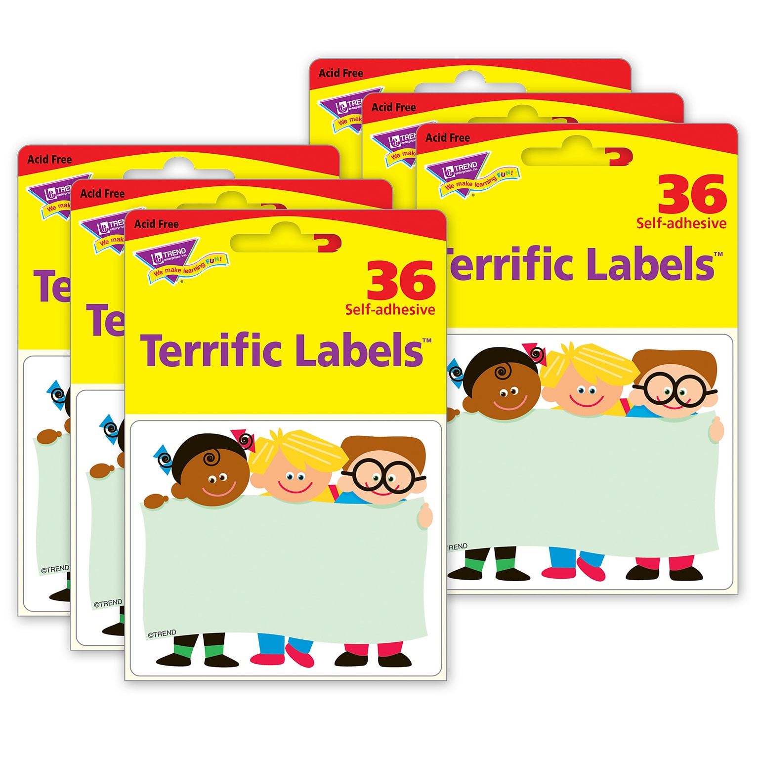 TREND Kids Terrific Labels, 2.5 x 3, 36 Per Pack, 6 Packs (T-68003-6)