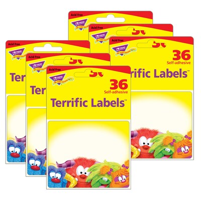 TREND Furry Friends Name Tags, 2.5 x 3, 36 Per Pack, 6 Packs (T-68040-6)