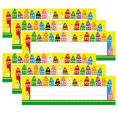 TREND Colorful Crayons Desk Toppers Nameplates, 9.5 x 2.875, 36 Per Pack, 6 Packs (T-69013-6)