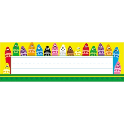 TREND Colorful Crayons Desk Toppers Nameplates, 9.5 x 2.875, 36 Per Pack, 6 Packs (T-69013-6)