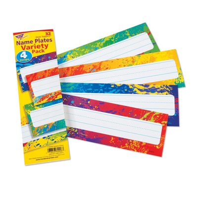 TREND Splashy Colors Desk Toppers® Nameplates Variety Pack, 2.875" x 9.5", 32 Per Pack, 6 Packs (T-69906-6)