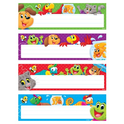 TREND Playtime Pals™ Desk Toppers® Nameplates Variety Pack, 2.875" x 9.5", 32 Per Pack, 6 Packs (T-69958-6)