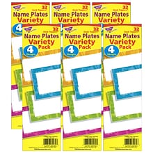TREND Color Harmony™ Paint Strokes Desk Toppers® Nameplates Variety Pack, 9.5 x 2.88, 32 Per Pack,