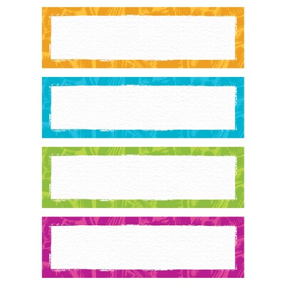TREND Color Harmony™ Paint Strokes Desk Toppers® Nameplates Variety Pack, 9.5" x 2.88", 32 Per Pack, 6 Packs (T-69962-6)