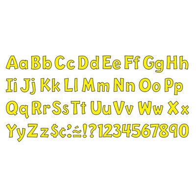 TREND 4 Playful Uppercase/Lowercase Combo Pack (EN/SP) Ready Letters, Yellow, 216/Pack, 3 Packs (T-