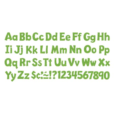 TREND 4 Playful Uppercase/Lowercase Combo Pack (EN/SP) Ready Letters, Lime Sparkle, 216/Pack, 3 Pac