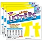 TREND 4" Playful Uppercase/Lowercase Combo Pack (EN/SP) Ready Letters, Yellow, 225/Pack, 3 Packs (T-79804-3)