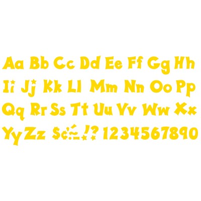 TREND 4" Playful Uppercase/Lowercase Combo Pack (EN/SP) Ready Letters, Yellow, 225/Pack, 3 Packs (T-79804-3)