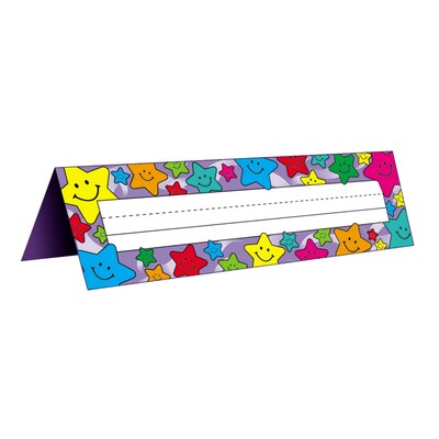 Teacher Created Resources Happy Stars Tented Nameplates, 3.5 x 11.5, 36 Per Pack, 3 Packs (TCR1941