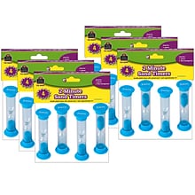 Teacher Created Resources 2 Minute Small Sand Timer, Blue, 4 Per Pack, 6 Packs (TCR20647-6)