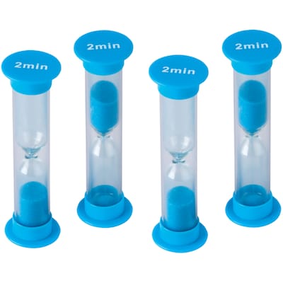Teacher Created Resources 2 Minute Small Sand Timer, Blue, 4 Per Pack, 6 Packs (TCR20647-6)