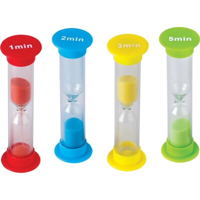 Teacher Created Resources Small Sand Timers Combo Pack, Assorted Colors, 4 Per Pack, 6 Packs (TCR20663-6)