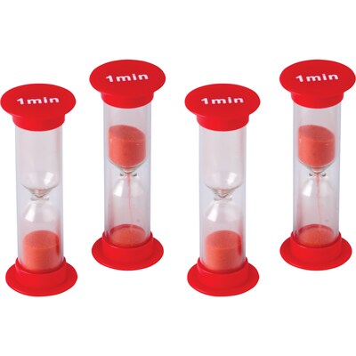 Teacher Created Resources 1 Minute Mini Sand Timer, Red, 4 Per Pack, 6 Packs (TCR20753-6)