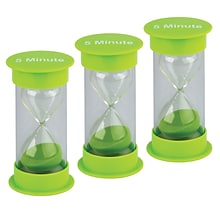 Teacher Created Resources 5 Minute Sand Timer, Medium, Pack of 3 (TCR20761-3)