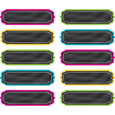 Teacher Created Resources Chalkboard Brights Labels, 5.25" x 1.5", 30 Per Pack, 3 Packs (TCR20871-3)