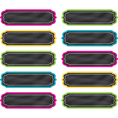 Teacher Created Resources Chalkboard Brights Labels, 5.25" x 1.5", 30 Per Pack, 3 Packs (TCR20871-3)