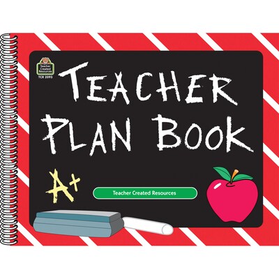 Teacher Created Resources® Chalkboard Teacher Plan Book, 12" x 9.5", Pack of 3 (TCR2093-3)