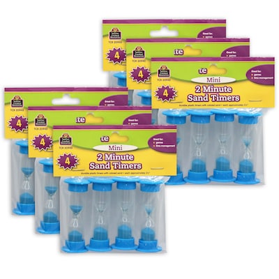 Teacher Created Resources 2 Minute Mini Sand Timer, Blue, 4 Per Pack, 6 Packs (TCR20945-6)