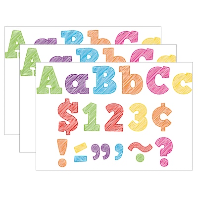 Teacher Created Resources 4 Bold Block Letters Combo Pack, Assorted Colors, 230 Characters/Pack, 3