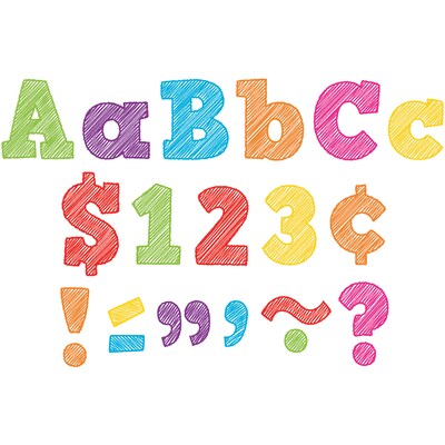 Teacher Created Resources 4" Bold Block Letters Combo Pack, Assorted Colors, 230 Characters/Pack, 3 Packs (TCR2686-3)