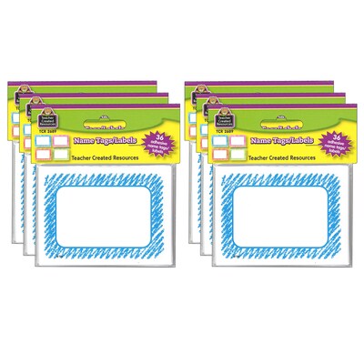 Teacher Created Resources® Scribble Name Tags, 3.5 x 2.5, 36 Per Pack, 6 Packs (TCR2689-6)