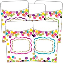 Teacher Created Resources® Confetti Library Pockets, 35 Per Pack, 3 Packs (TCR2736-3)