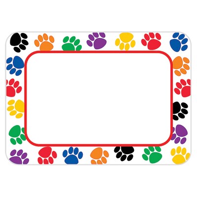 Teacher Created Resources Colorful Paw Prints Name Tags, 3.5 x 2.5, 36 Per Pack, 6 Packs (TCR5168-