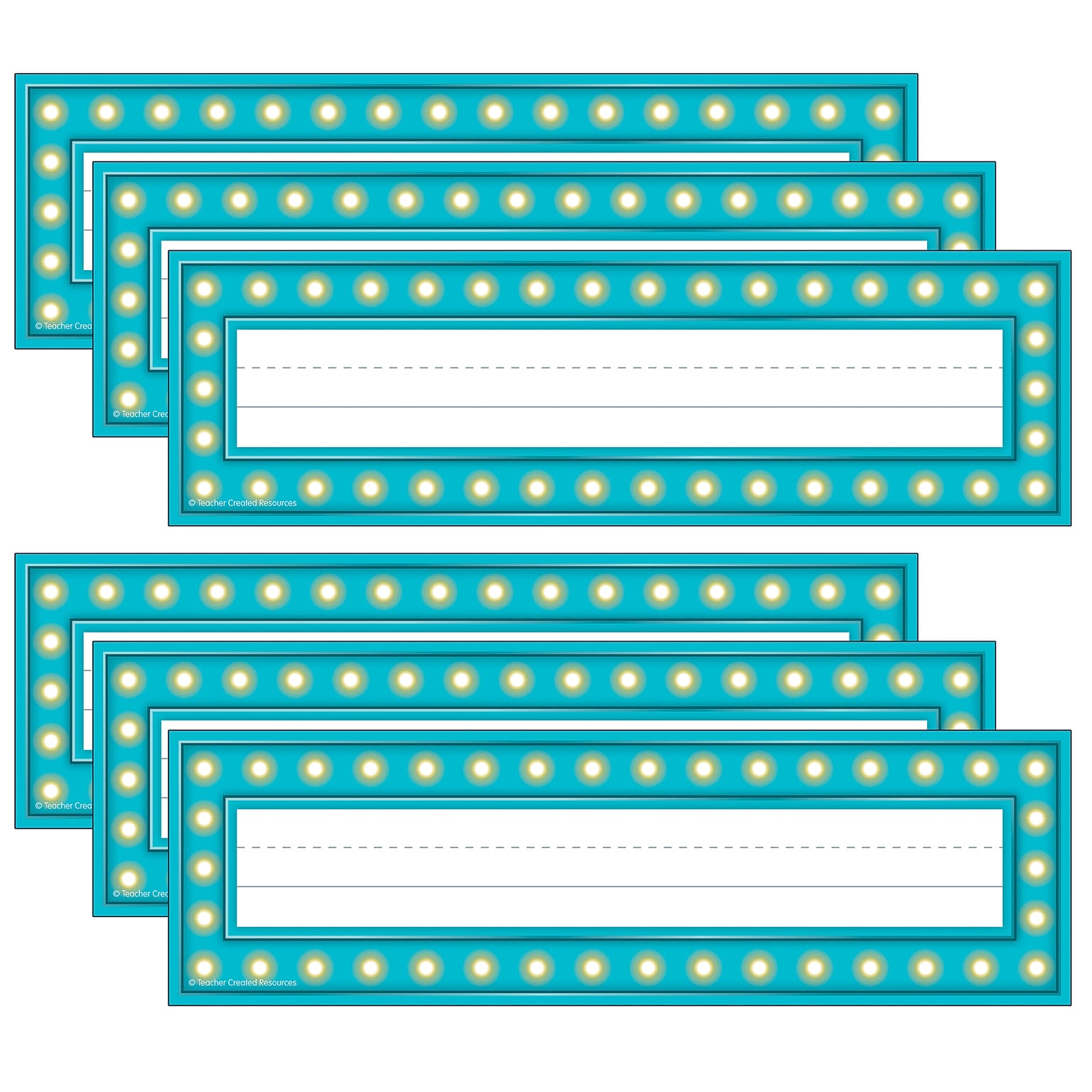 Teacher Created Resources Marquee Flat Name Nameplates, 3.5 x 11.5, 36 Per Pack, 6 Packs (TCR5434-6)