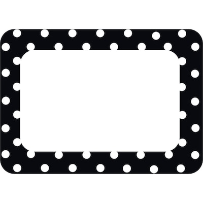 Teacher Created Resources Black Polka Dots Name Tags, 3.5 x 2.5, 36 Per Pack, 6 Packs (TCR5538-6)