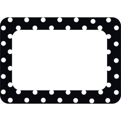 Teacher Created Resources Black Polka Dots Name Tags, 3.5" x 2.5", 36 Per Pack, 6 Packs (TCR5538-6)