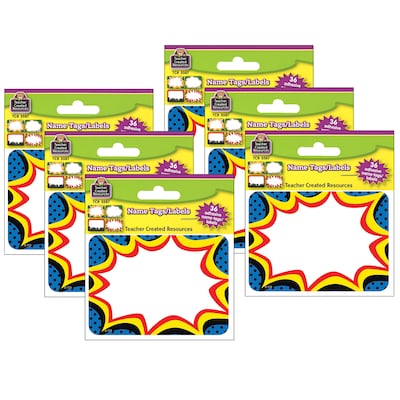 Teacher Created Resources Superhero Name Tags, 3.5 x 2.5, 36 Per Pack, 6 Packs (TCR5587-6)