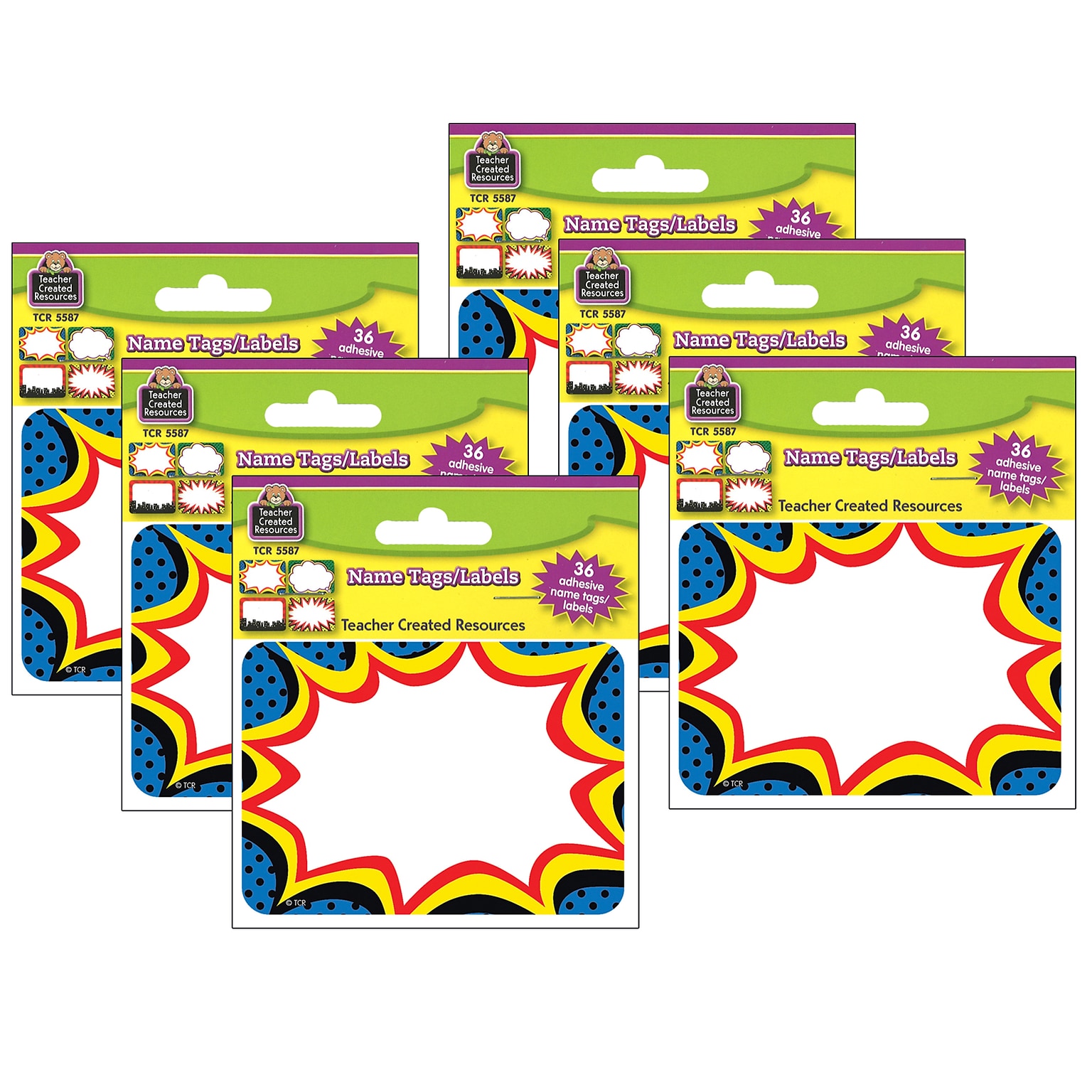 Teacher Created Resources Superhero Name Tags, 3.5 x 2.5, 36 Per Pack, 6 Packs (TCR5587-6)