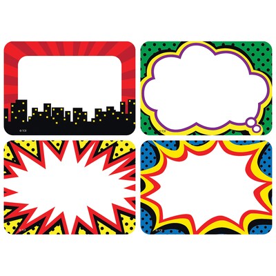 Teacher Created Resources Superhero Name Tags, 3.5" x 2.5", 36 Per Pack, 6 Packs (TCR5587-6)