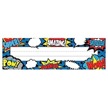 Teacher Created Resources Superhero Flat Nameplates, 3.5 x 11.5, 36 Per Pack, 6 Packs (TCR5588-6)