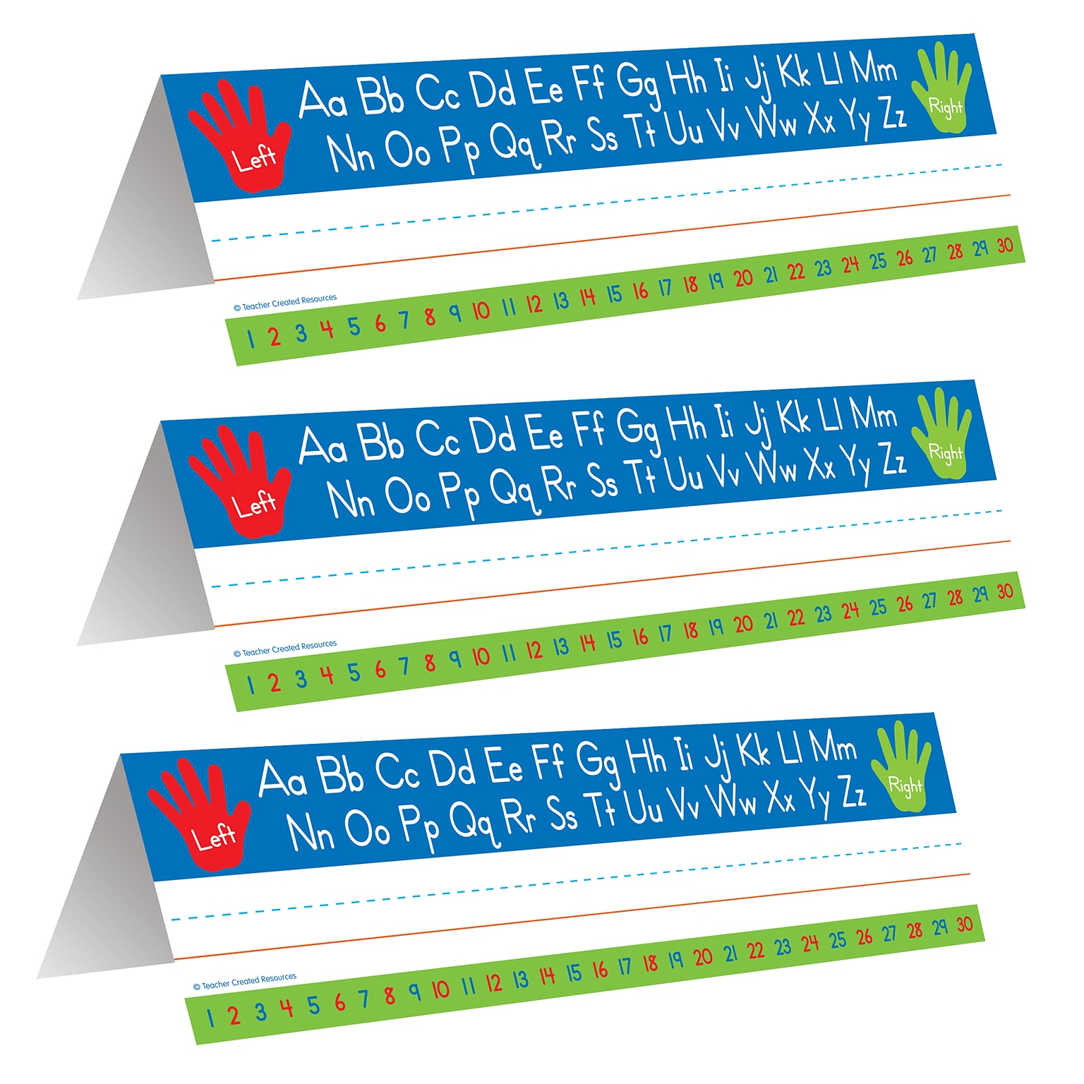 Teacher Created Resources Left/Right Alphabet Tented Nameplates, Folds to 3.5 x 11.5, 36 Per Pack, 3 Packs (TCR5723-3)