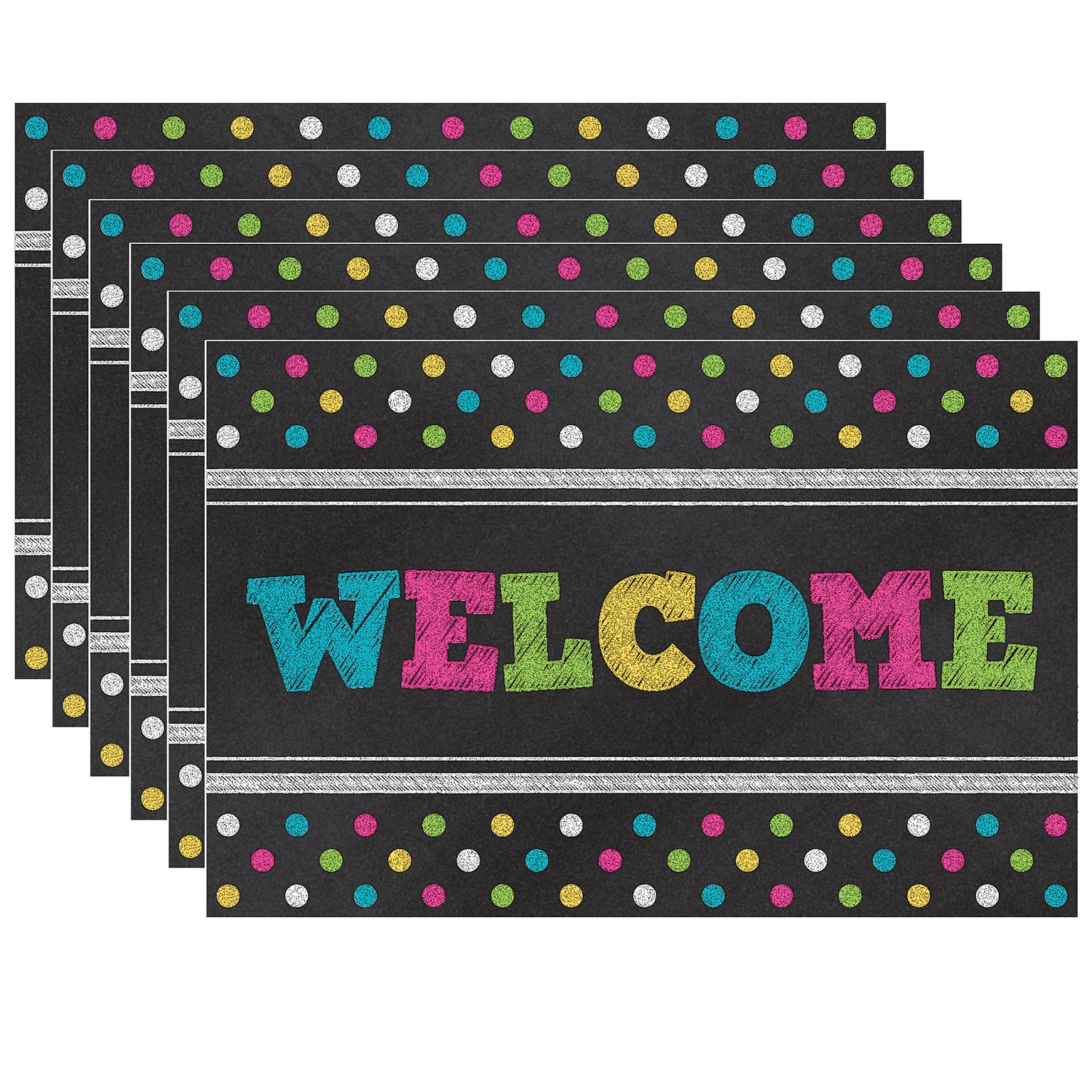 Teacher Created Resources® Chalkboard Brights Welcome Postcards, 30 Per Pack, 6 Packs (TCR5838-6)