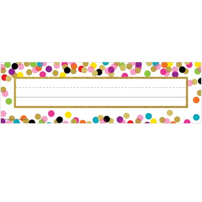 Teacher Created Resources® Confetti Nameplates, 3.5 x 11.5, 36 Per Pack, 6 Packs (TCR5886-6)